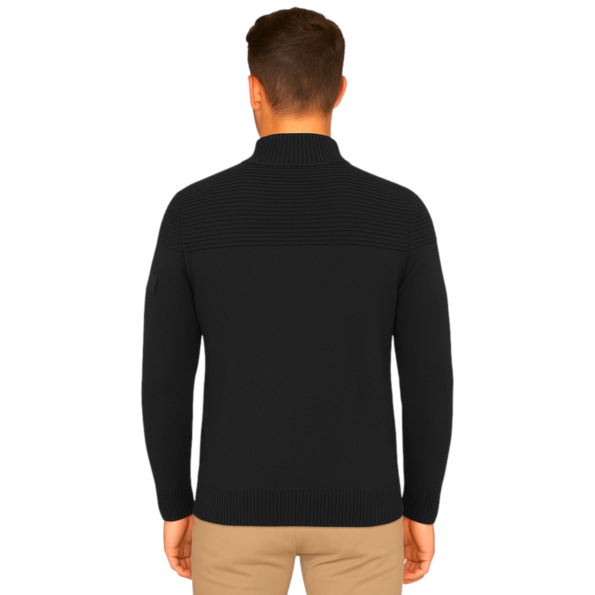 Men's ¼ Zip Noble Funnel Neck Jumper - Ex Store 'Firetrap'